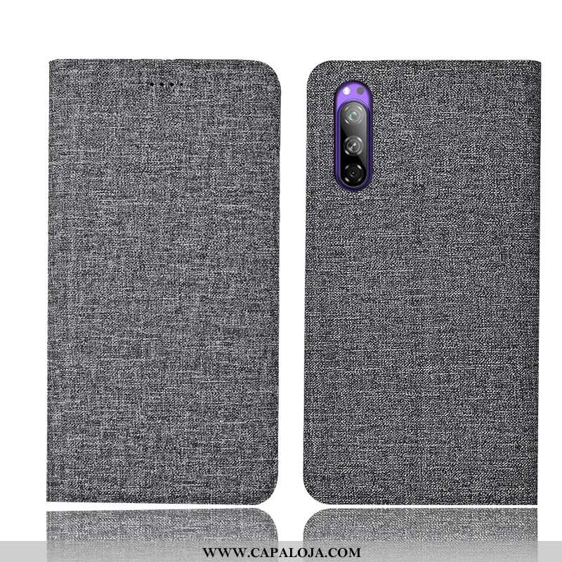 Capa Sony Xperia 5 Linho Telemóvel Cases Capas Azul, Sony Xperia 5 Protetoras Online