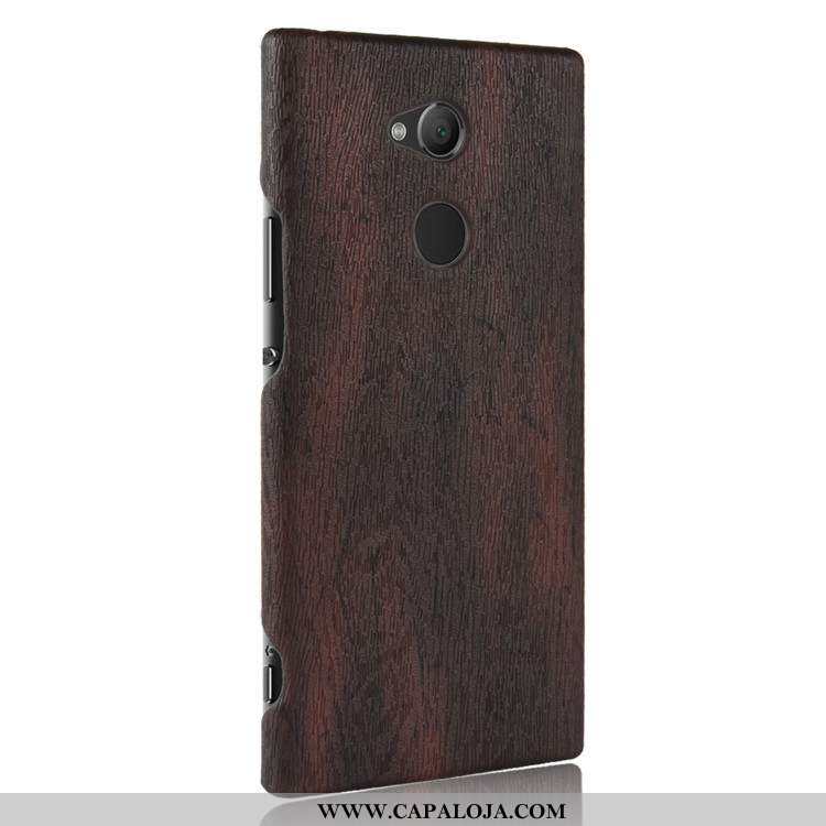 Capa Sony Xperia L2 Madeira Couro Telemóvel Capas Castanho, Sony Xperia L2 Protetoras Comprar