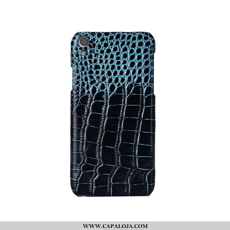 Capa Sony Xperia Xa1 Luxo Vaca Traseira Moda Azul, Capas Sony Xperia Xa1 Couro Legitimo Baratas