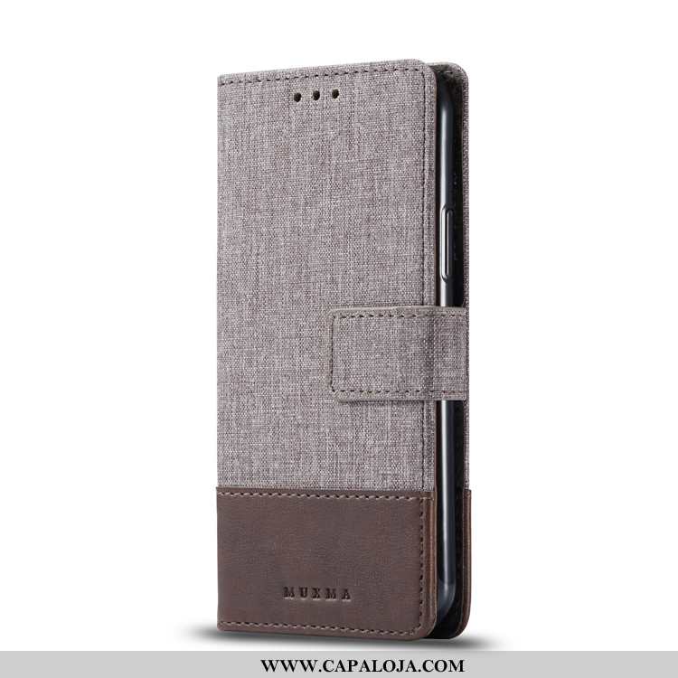 Capa Sony Xperia Xa2 Ultra Couro Protetoras Sarja Cinza, Capas Sony Xperia Xa2 Ultra Soft Baratos