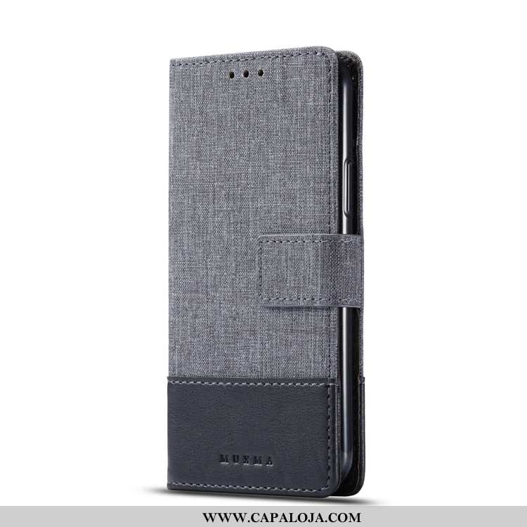 Capa Sony Xperia Xa2 Ultra Couro Protetoras Sarja Cinza, Capas Sony Xperia Xa2 Ultra Soft Baratos