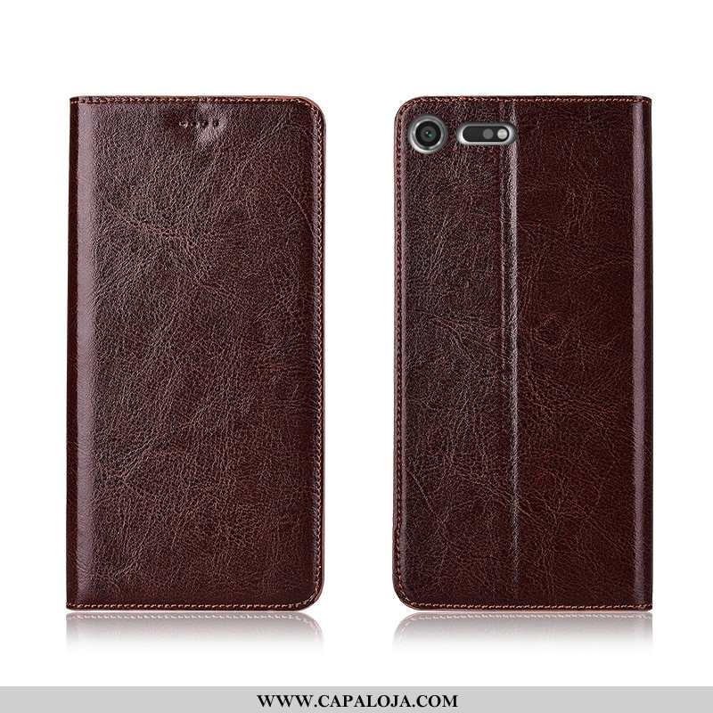 Capa Sony Xperia Xz Premium Couro Nova Telemóvel Marrom Castanho, Capas Sony Xperia Xz Premium Soft 