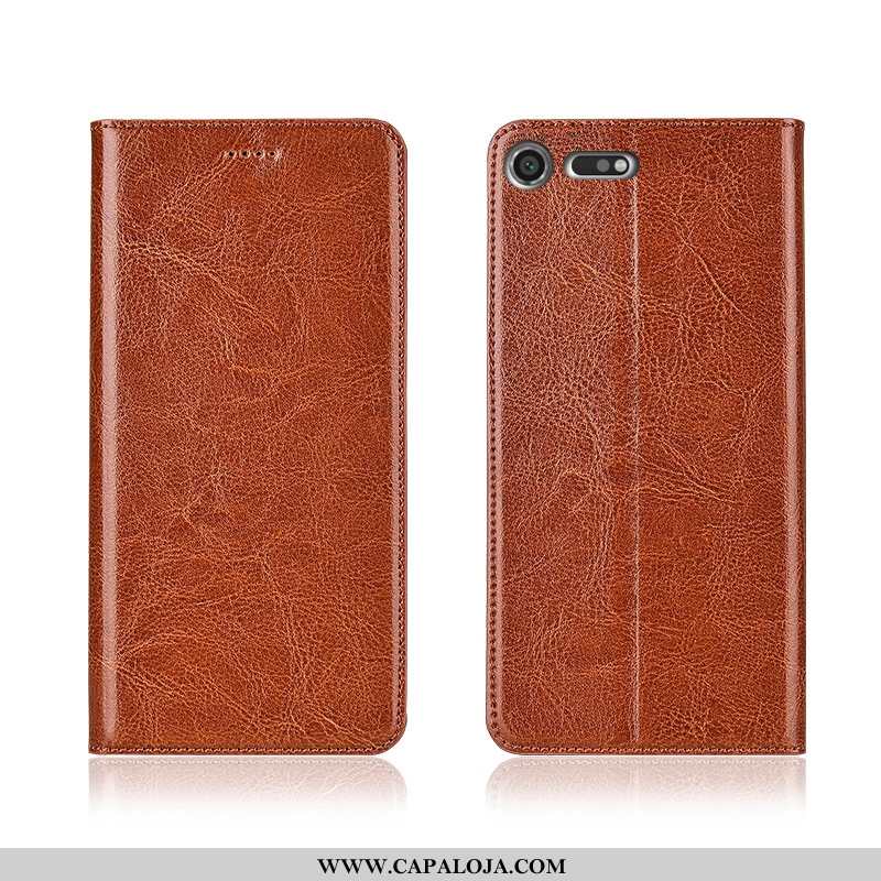 Capa Sony Xperia Xz Premium Couro Nova Telemóvel Marrom Castanho, Capas Sony Xperia Xz Premium Soft 