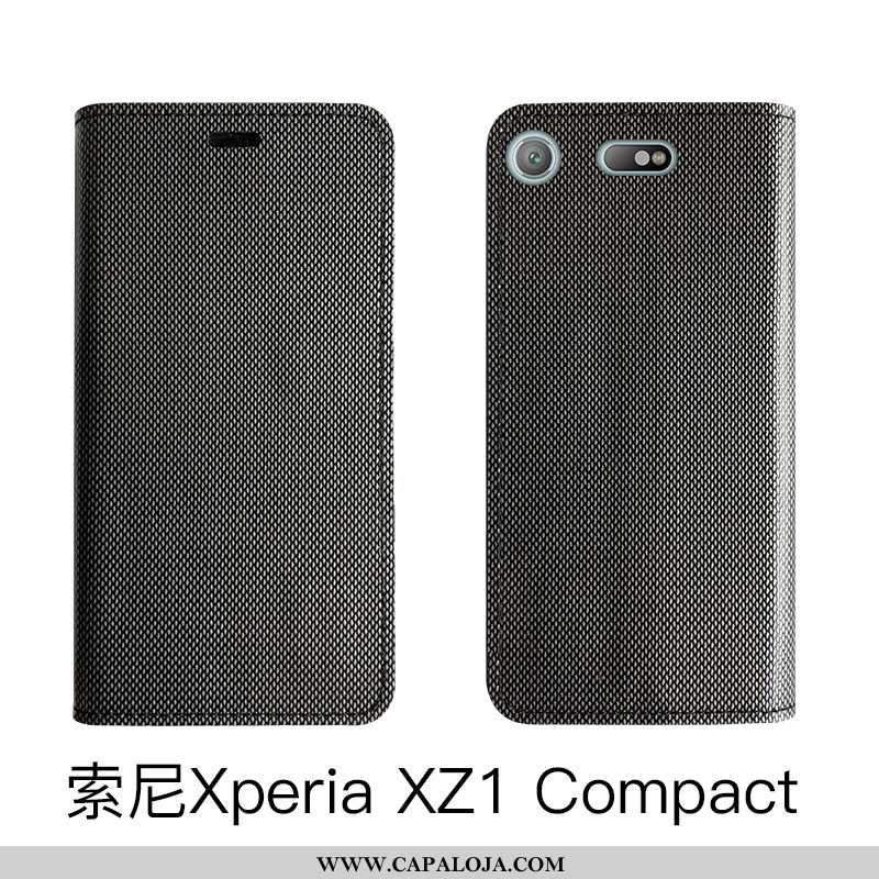 Capa Sony Xperia Xz1 Compact Couro Legitimo Cases Telemóvel Capas Preto, Sony Xperia Xz1 Compact Pro