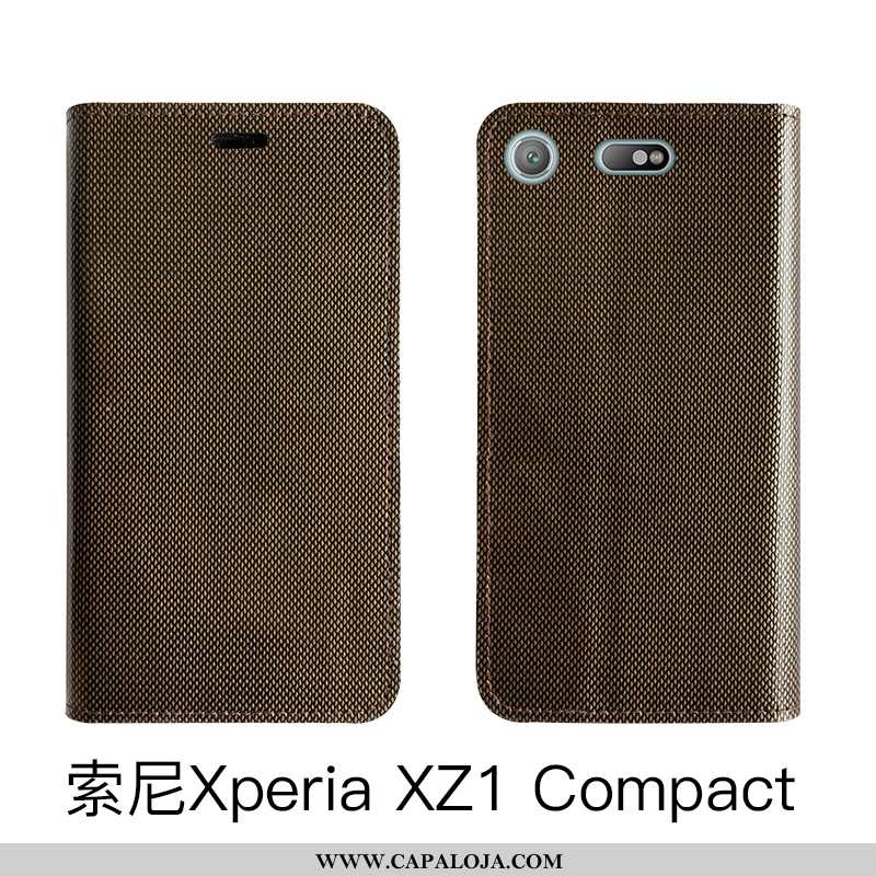 Capa Sony Xperia Xz1 Compact Couro Legitimo Cases Telemóvel Capas Preto, Sony Xperia Xz1 Compact Pro