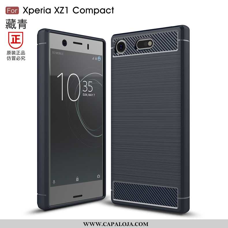 Capa Sony Xperia Xz1 Compact Protetoras Telemóvel Preto Fibra, Capas Sony Xperia Xz1 Compact Silicon