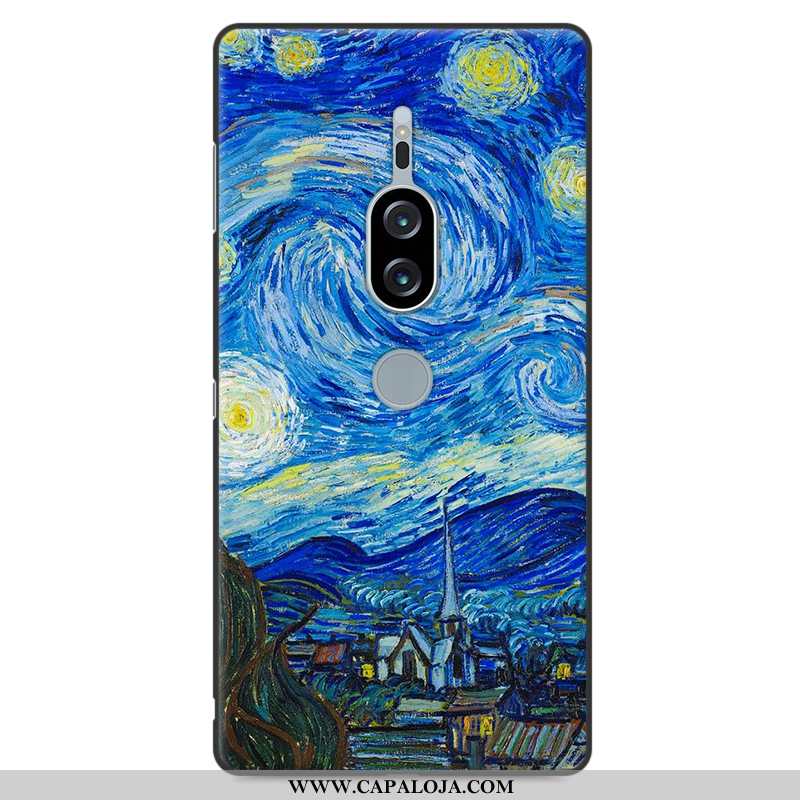 Capa Sony Xperia Xz2 Premium Silicone Protetoras Desenho Animado Soft Azul Escuro, Capas Sony Xperia