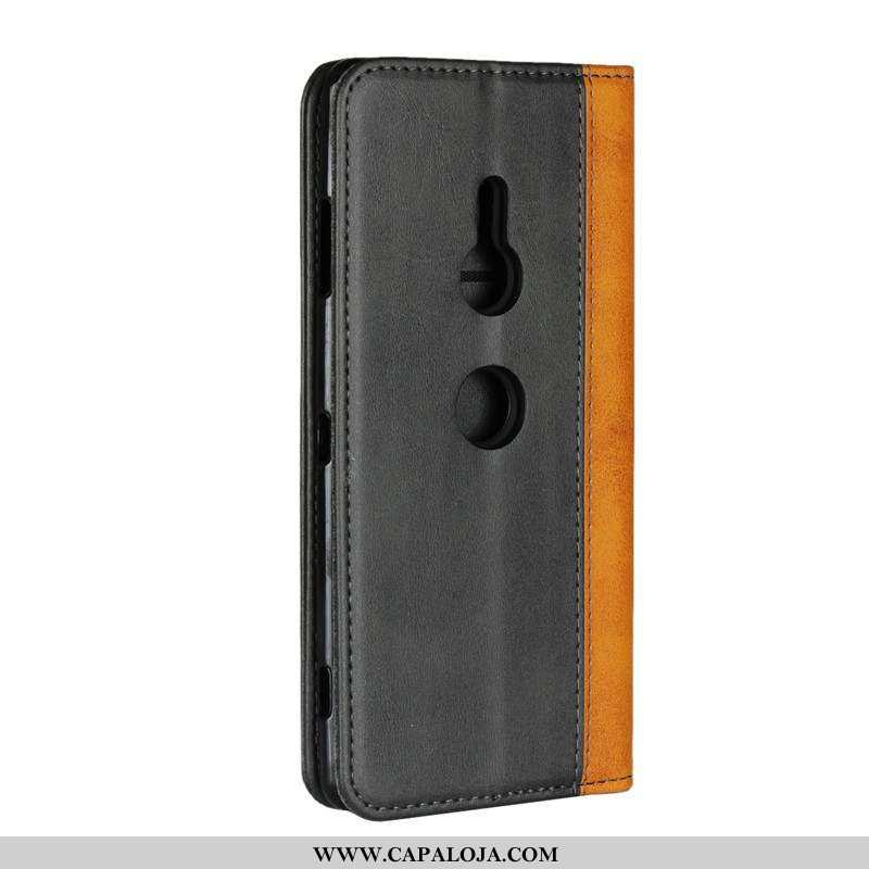 Capa Sony Xperia Xz3 Couro Costura Antiqueda Retro Preto, Capas Sony Xperia Xz3 Protetoras Baratos