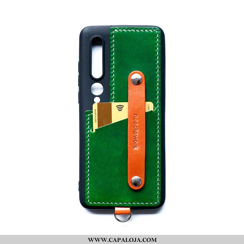 Capa Xiaomi Mi 10 Couro Telemóvel Capas Fio Verde, Xiaomi Mi 10 Armação Online