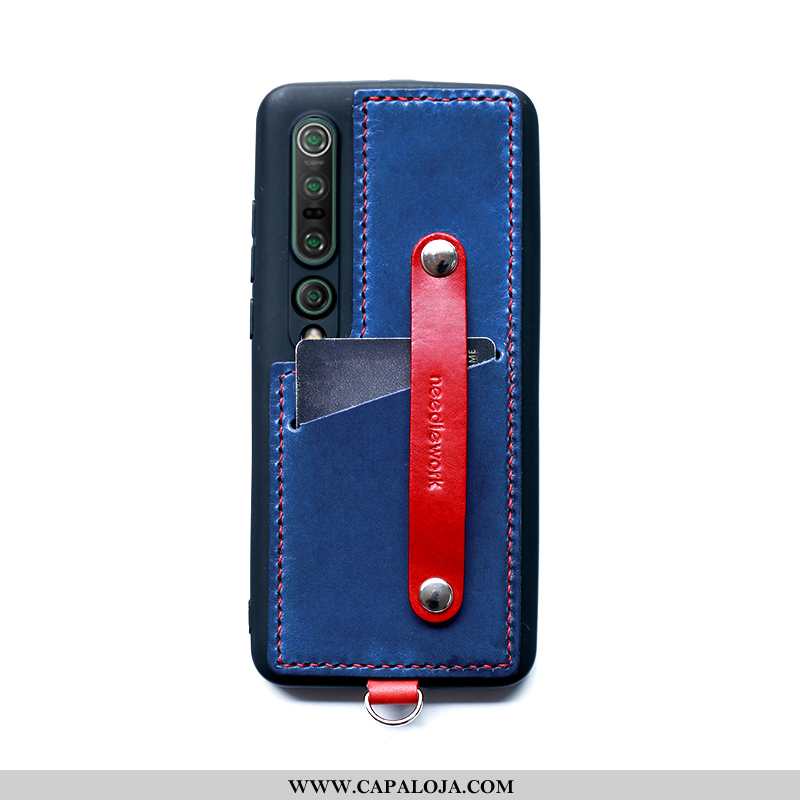 Capa Xiaomi Mi 10 Couro Telemóvel Capas Fio Verde, Xiaomi Mi 10 Armação Online