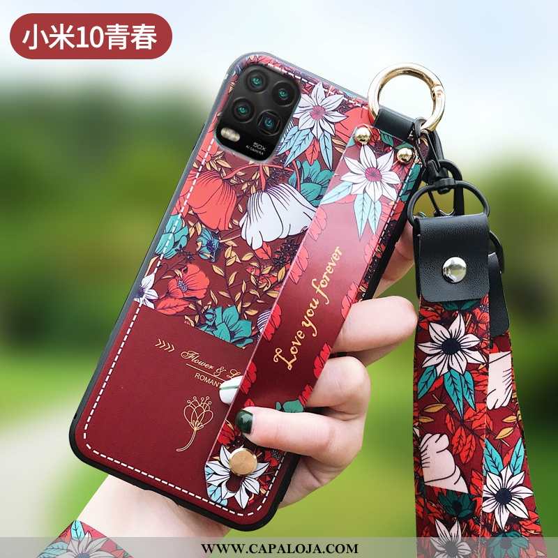 Capa Xiaomi Mi 10 Lite Moda Soft Primavera Vermelha Roxo, Capas Xiaomi Mi 10 Lite Personalizada Bara