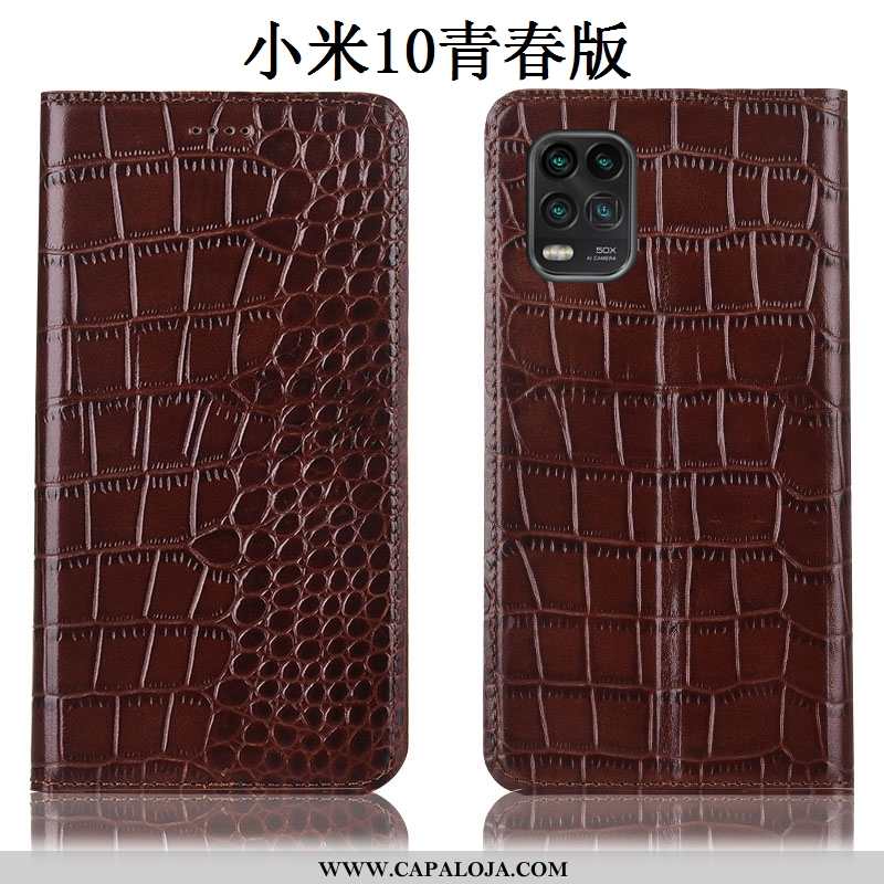 Capa Xiaomi Mi 10 Lite Protetoras Cover Cases Antiqueda Castanho, Capas Xiaomi Mi 10 Lite Couro Genu