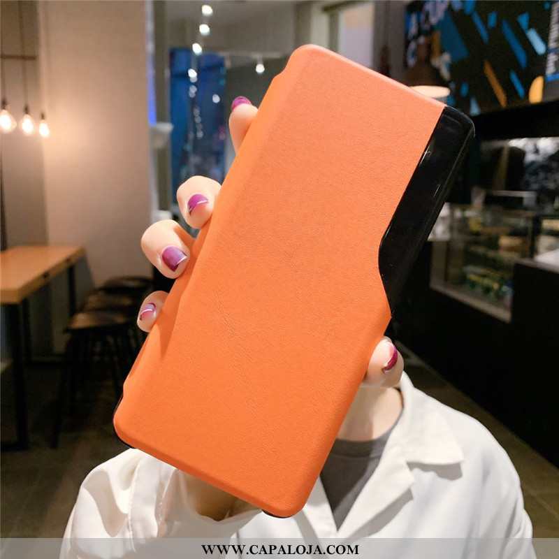 Capa Xiaomi Mi 10 Pro Couro Masculino Laranja Telemóvel, Capas Xiaomi Mi 10 Pro Tendencia Venda