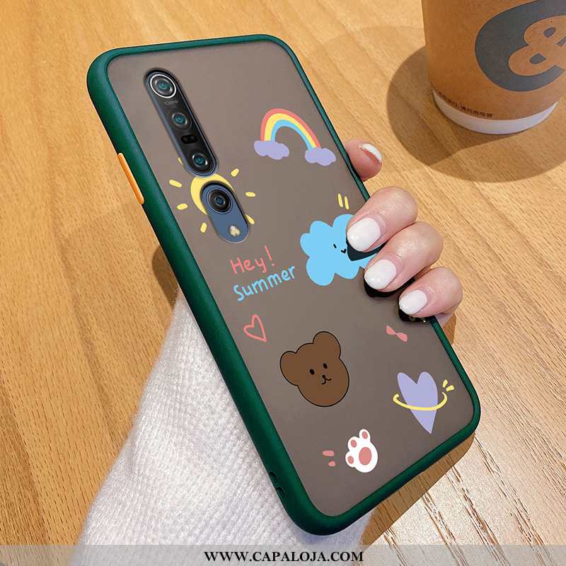 Capa Xiaomi Mi 10 Pro Fofas Urso Cases Feminino Verde, Capas Xiaomi Mi 10 Pro Slim Baratas