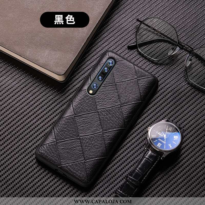 Capa Xiaomi Mi 10 Pro Slim Moda Criativas Genuíno Capas Preto, Xiaomi Mi 10 Pro Couro Baratos