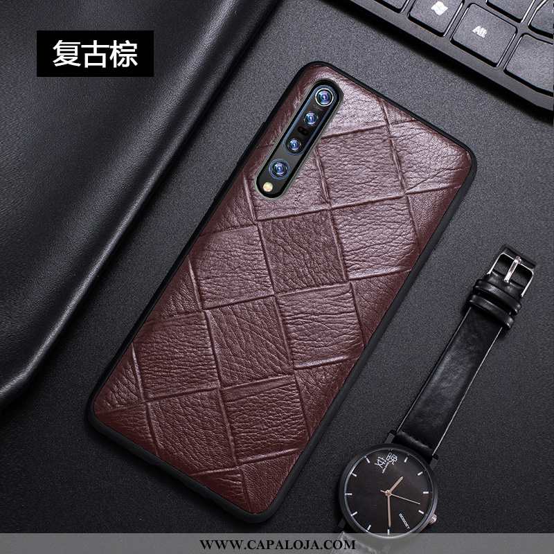 Capa Xiaomi Mi 10 Pro Slim Moda Criativas Genuíno Capas Preto, Xiaomi Mi 10 Pro Couro Baratos