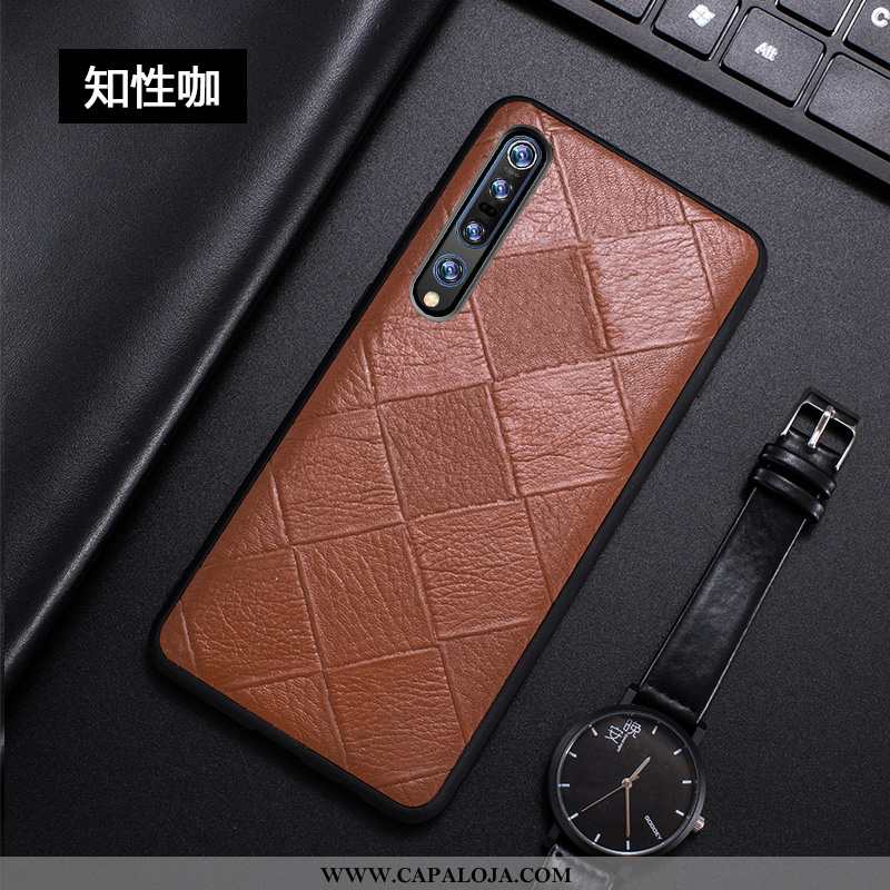 Capa Xiaomi Mi 10 Pro Slim Moda Criativas Genuíno Capas Preto, Xiaomi Mi 10 Pro Couro Baratos