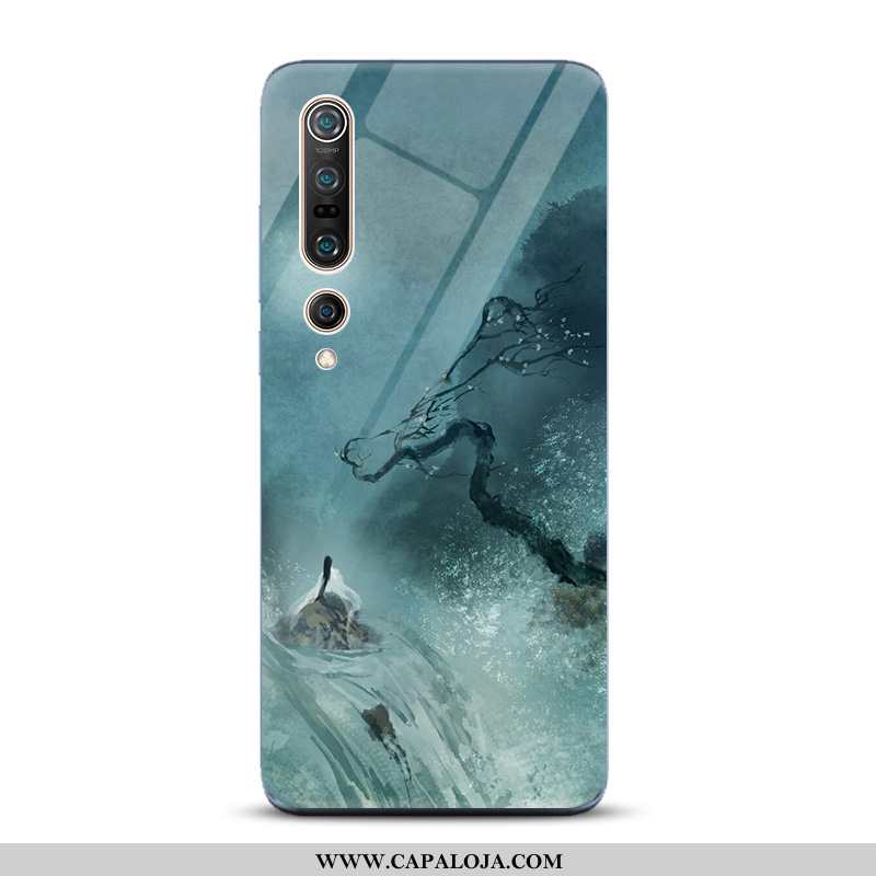 Capa Xiaomi Mi 10 Pro Vidro Frente Tinta Antiqueda Azul, Capas Xiaomi Mi 10 Pro Tendencia Baratas