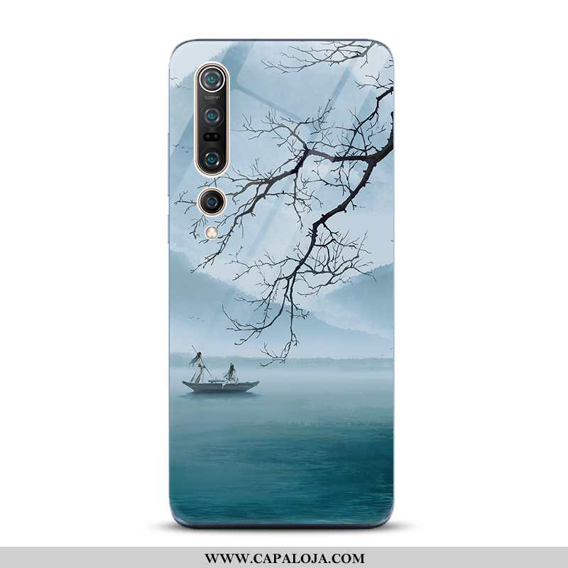 Capa Xiaomi Mi 10 Pro Vidro Frente Tinta Antiqueda Azul, Capas Xiaomi Mi 10 Pro Tendencia Baratas