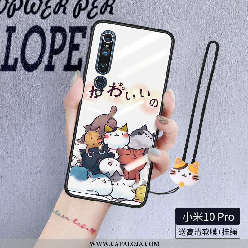 Capa Xiaomi Mi 10 Pro Vidro Protetoras Malha Criativas Branco, Capas Xiaomi Mi 10 Pro Cordao Barato