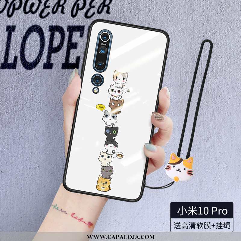 Capa Xiaomi Mi 10 Pro Vidro Protetoras Malha Criativas Branco, Capas Xiaomi Mi 10 Pro Cordao Barato