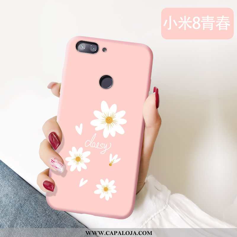 Capa Xiaomi Mi 8 Lite Bonitos Feminino Malha Personalizada Rosa, Capas Xiaomi Mi 8 Lite Slim Promoçã