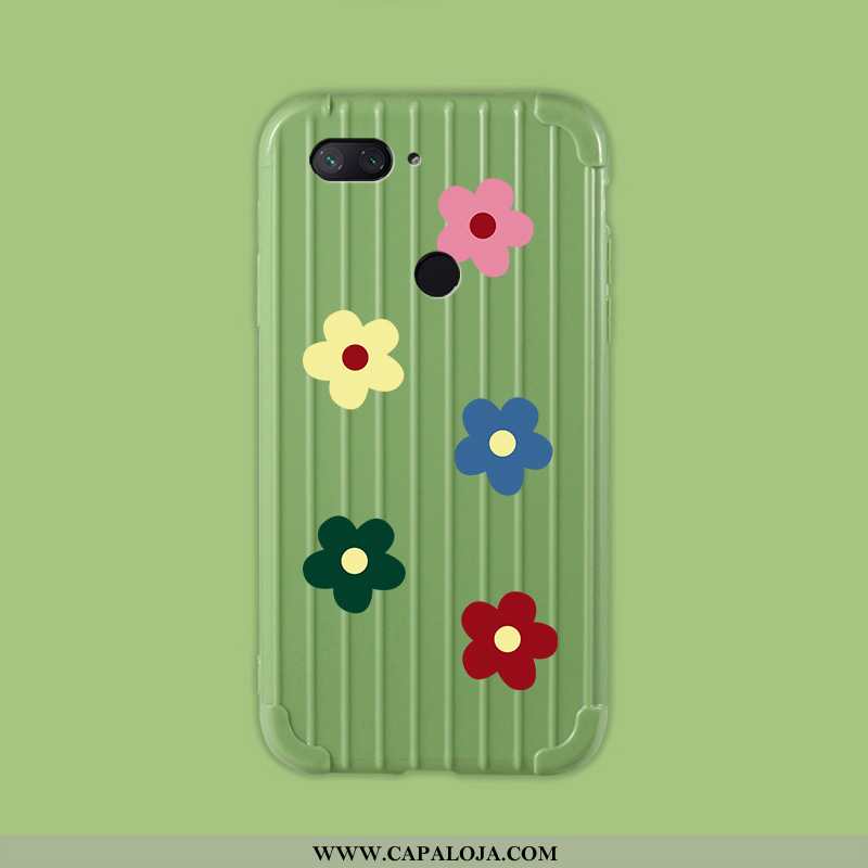 Capa Xiaomi Mi 8 Lite Bonitos Minimalista Malha Moda Verde, Capas Xiaomi Mi 8 Lite Soft Baratos