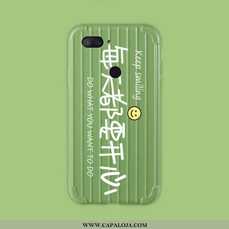 Capa Xiaomi Mi 8 Lite Bonitos Minimalista Malha Moda Verde, Capas Xiaomi Mi 8 Lite Soft Baratos