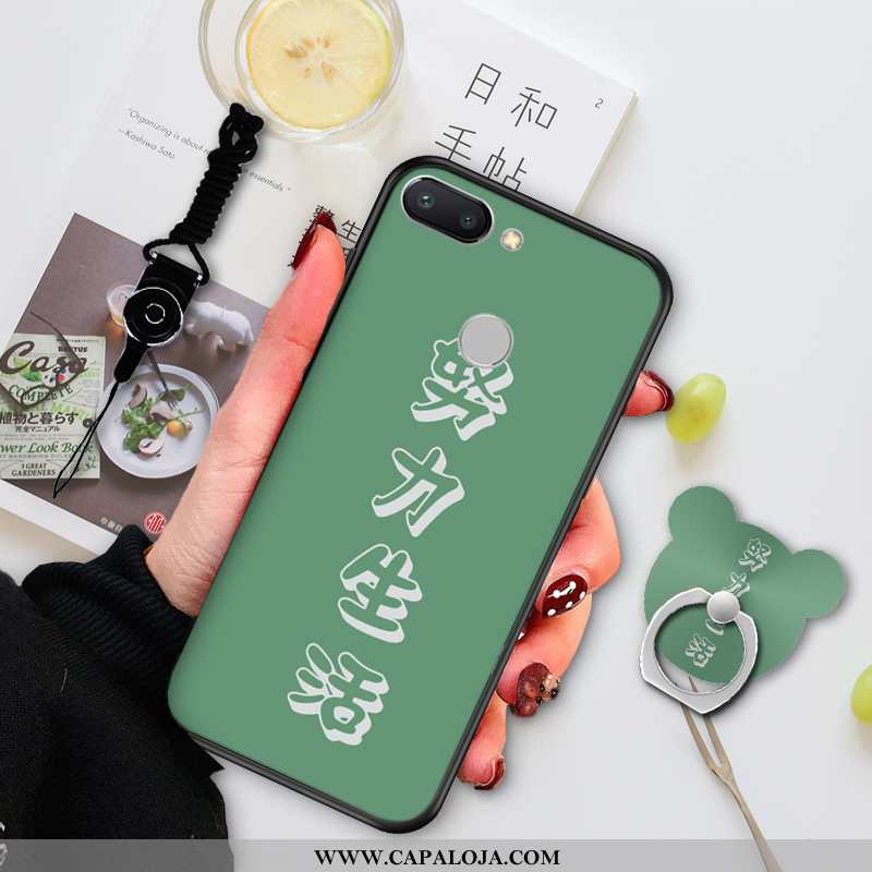 Capa Xiaomi Mi 8 Lite Bonitos Verde Primavera Silicone, Capas Xiaomi Mi 8 Lite Soft Barato