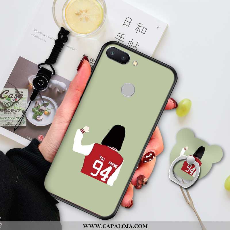 Capa Xiaomi Mi 8 Lite Bonitos Verde Primavera Silicone, Capas Xiaomi Mi 8 Lite Soft Barato