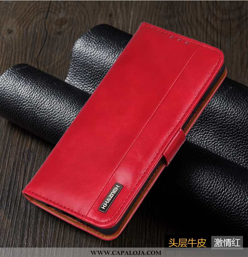 Capa Xiaomi Mi 8 Lite Couro Genuíno Cover Protetoras Telinha Vermelho, Capas Xiaomi Mi 8 Lite Couro 