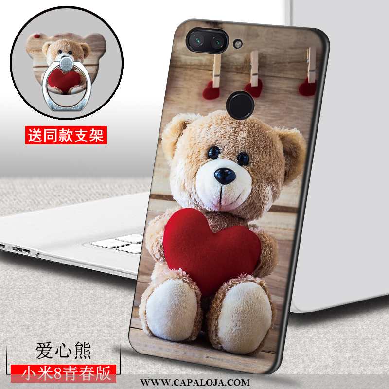 Capa Xiaomi Mi 8 Lite Criativas Antiqueda Personalizada Feminino Castanho, Capas Xiaomi Mi 8 Lite De