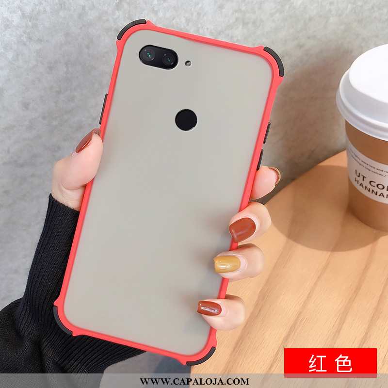 Capa Xiaomi Mi 8 Lite Criativas Cor De Contraste Telinha Capas Vermelho, Xiaomi Mi 8 Lite Tendencia 