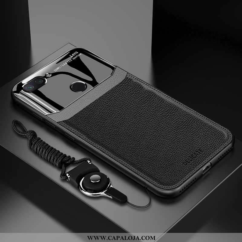 Capa Xiaomi Mi 8 Lite Protetoras Couro Malha Vermelha Preto, Capas Xiaomi Mi 8 Lite Silicone Baratos