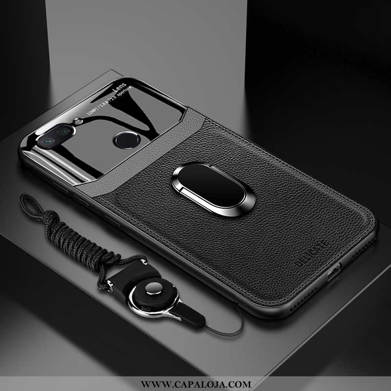 Capa Xiaomi Mi 8 Lite Protetoras Couro Malha Vermelha Preto, Capas Xiaomi Mi 8 Lite Silicone Baratos