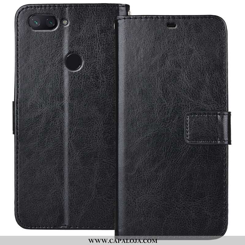 Capa Xiaomi Mi 8 Lite Protetoras Cover Completa Telemóvel Preto, Capas Xiaomi Mi 8 Lite Carteira Onl