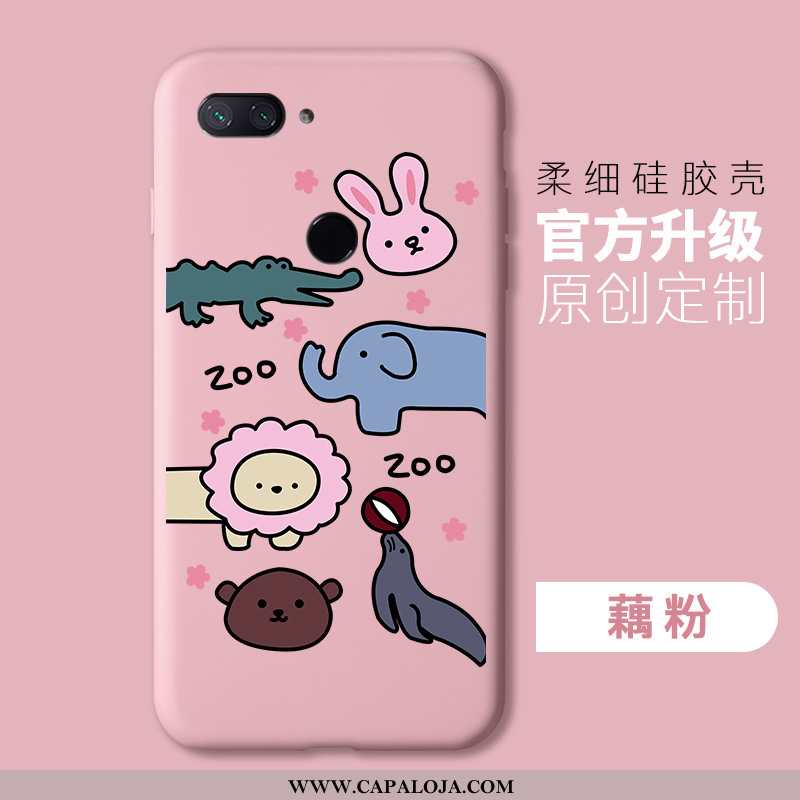 Capa Xiaomi Mi 8 Lite Protetoras Slim Cases Rosa, Capas Xiaomi Mi 8 Lite Silicone Baratas