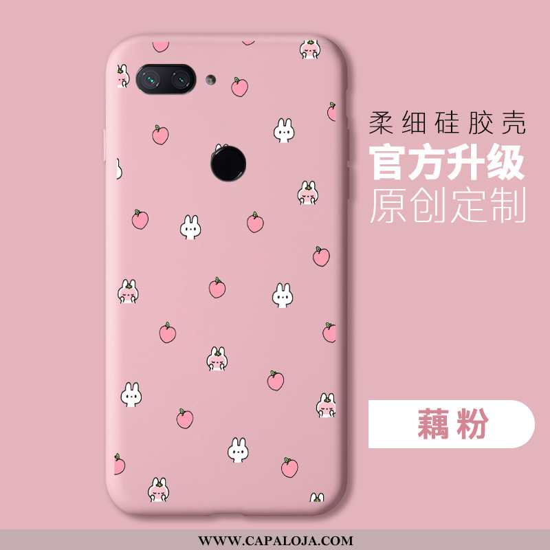 Capa Xiaomi Mi 8 Lite Protetoras Slim Cases Rosa, Capas Xiaomi Mi 8 Lite Silicone Baratas