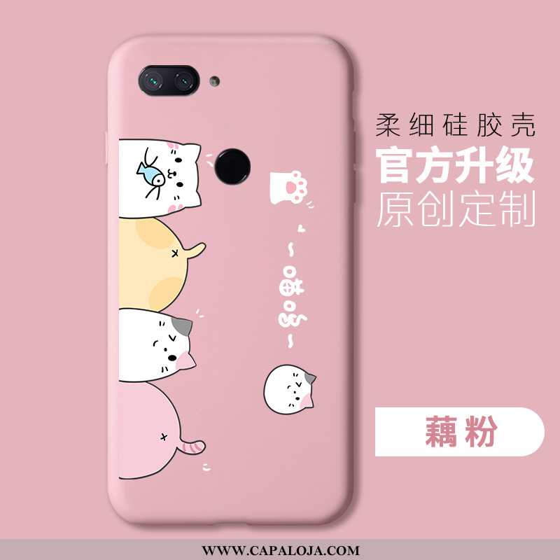 Capa Xiaomi Mi 8 Lite Protetoras Slim Cases Rosa, Capas Xiaomi Mi 8 Lite Silicone Baratas