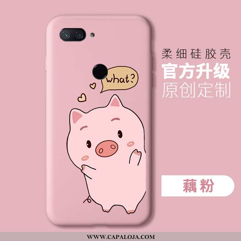 Capa Xiaomi Mi 8 Lite Protetoras Slim Cases Rosa, Capas Xiaomi Mi 8 Lite Silicone Baratas