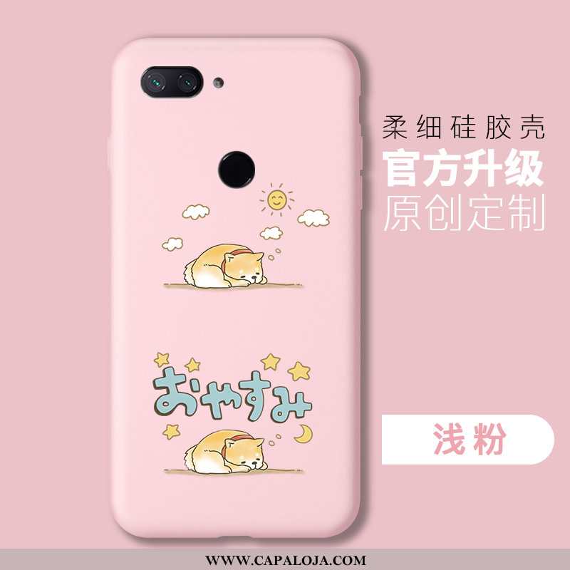 Capa Xiaomi Mi 8 Lite Protetoras Slim Cases Rosa, Capas Xiaomi Mi 8 Lite Silicone Baratas