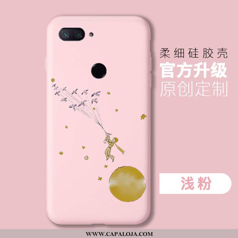 Capa Xiaomi Mi 8 Lite Protetoras Slim Cases Rosa, Capas Xiaomi Mi 8 Lite Silicone Baratas