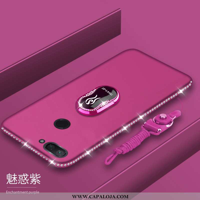 Capa Xiaomi Mi 8 Lite Silicone Feminino Cases Luxo Roxo, Capas Xiaomi Mi 8 Lite Strass Baratas