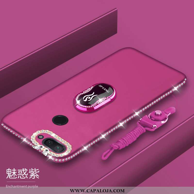 Capa Xiaomi Mi 8 Lite Silicone Feminino Cases Luxo Roxo, Capas Xiaomi Mi 8 Lite Strass Baratas