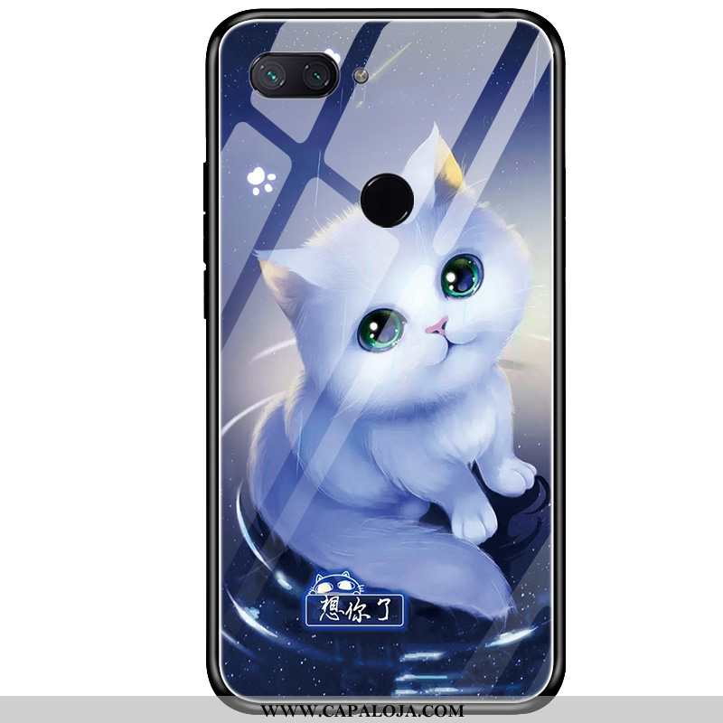 Capa Xiaomi Mi 8 Lite Tendencia Telemóvel Feminino Antiqueda Azul, Capas Xiaomi Mi 8 Lite Soft Barat