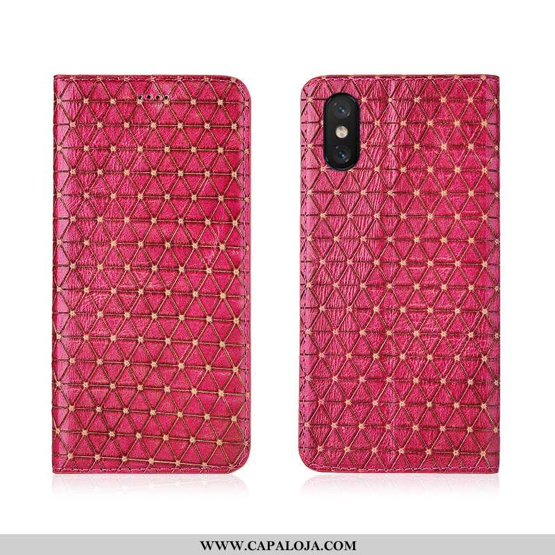 Capa Xiaomi Mi 8 Pro Couro Genuíno Tela Soft Antiqueda Rosa, Capas Xiaomi Mi 8 Pro Couro Baratos