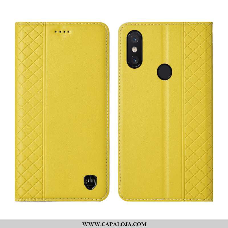 Capa Xiaomi Mi 8 Pro Couro Legitimo Discovery Capas Cases Amarelo, Xiaomi Mi 8 Pro Couro Baratos