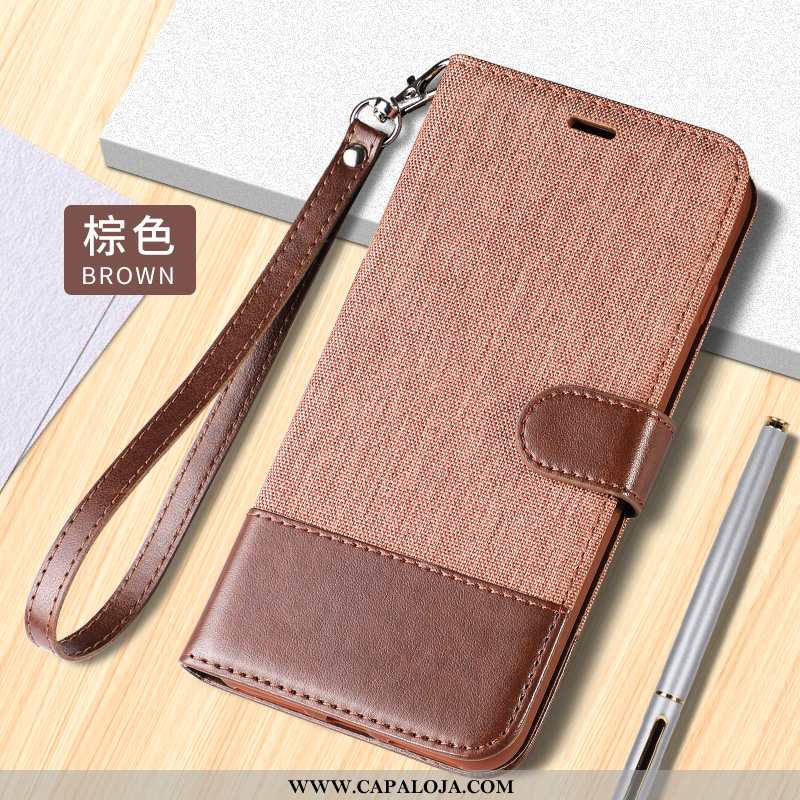 Capa Xiaomi Mi 8 Pro Couro Preto Suporte Antiqueda, Capas Xiaomi Mi 8 Pro Feminino Baratas