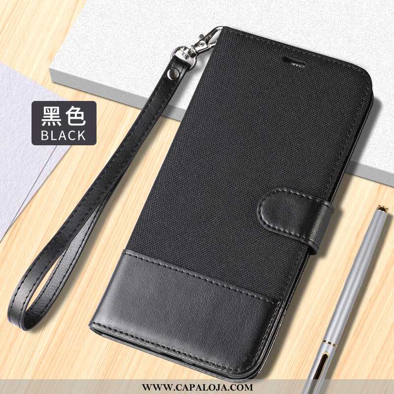 Capa Xiaomi Mi 8 Pro Couro Preto Suporte Antiqueda, Capas Xiaomi Mi 8 Pro Feminino Baratas