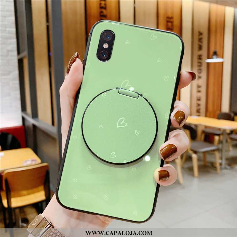 Capa Xiaomi Mi 8 Pro Protetoras Telemóvel Suporte Coração Verde, Capas Xiaomi Mi 8 Pro Vidro Online